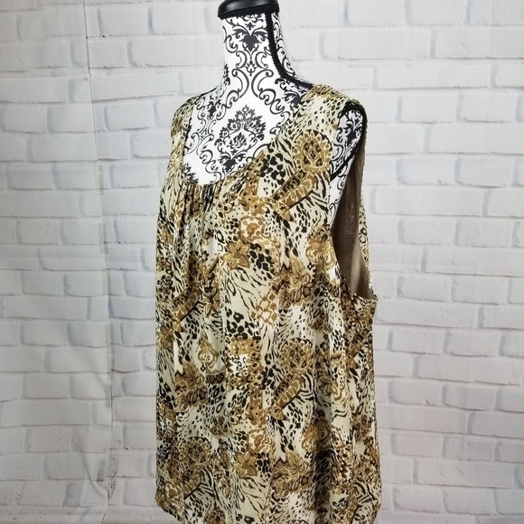 Maggie Barnes 3x lined animal print sleeveless top - Picture 10 of 11